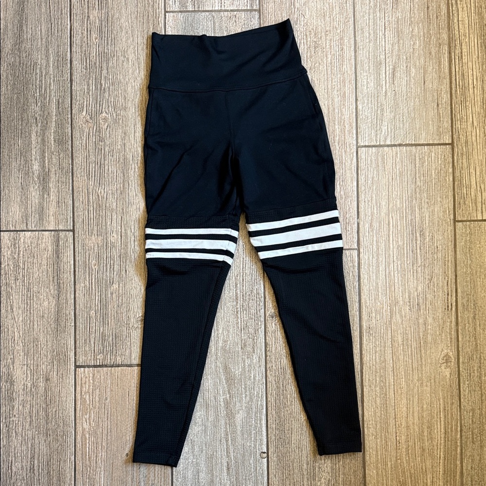 Bombshell Sportswear Black and White Striped Leggings